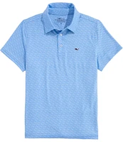 Vineyard Vines Big Boys 8-20 Sankaty Puzzle Whale Print Polo Shirt