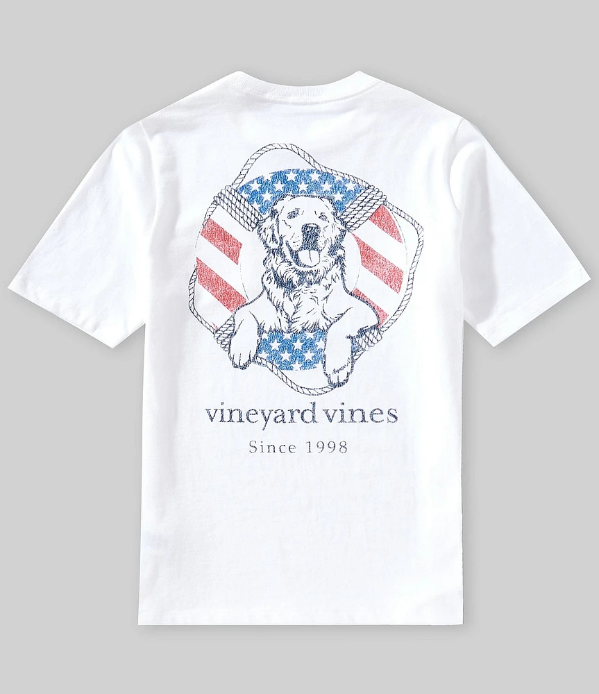 Vineyard Vines Big Boys 8-20 USA Dog Life Short Sleeve T-Shirt