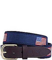 Vineyard Vines Boys 24-30 Flag Canvas Club Belt
