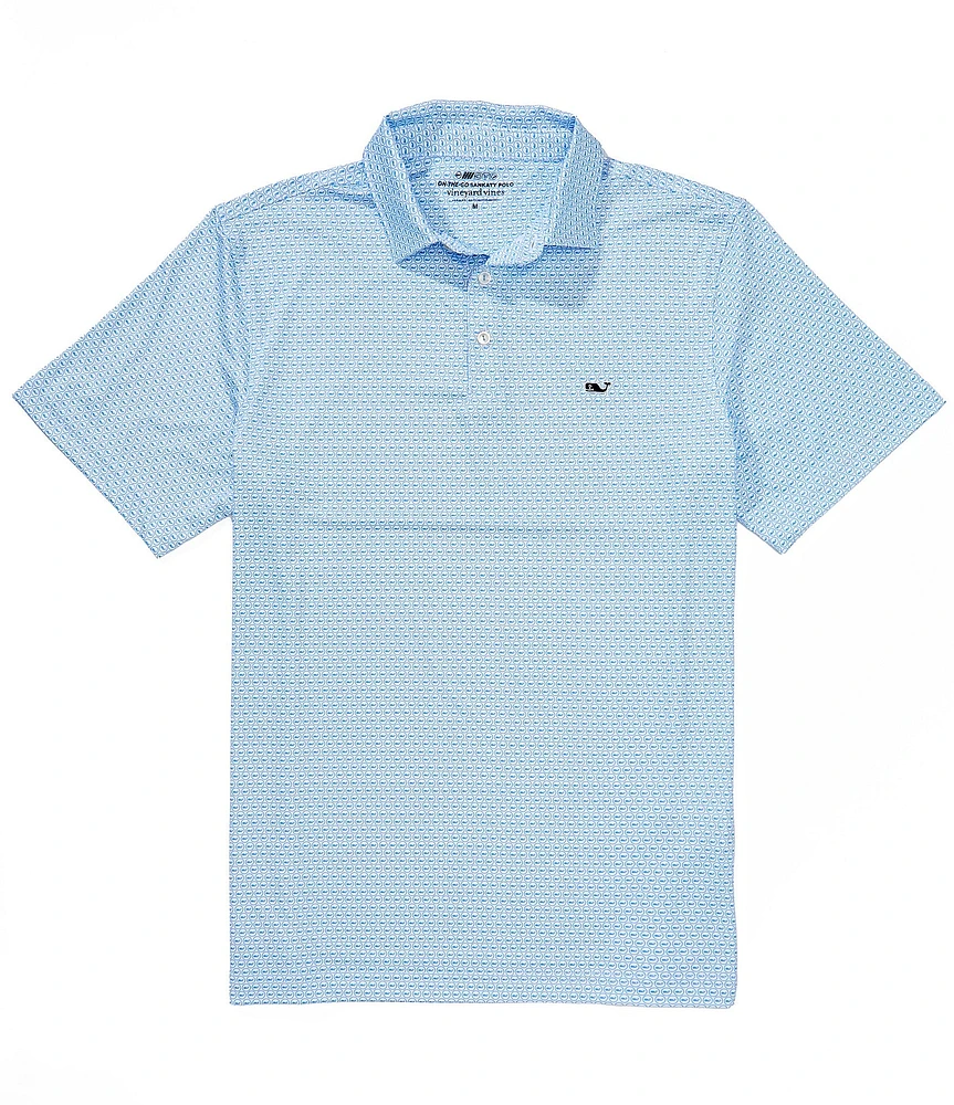 Vineyard Vines Dot Printed Sankaty Performance Stretch Short Sleeve Polo Shirt