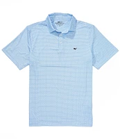 Vineyard Vines Dot Printed Sankaty Performance Stretch Short Sleeve Polo Shirt