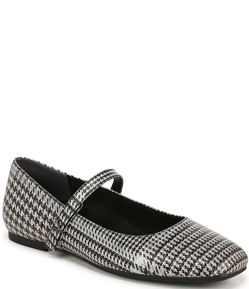 Vionic Alameda Suede Houndstooth Mary Jane Flats