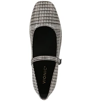 Vionic Alameda Suede Houndstooth Mary Jane Flats