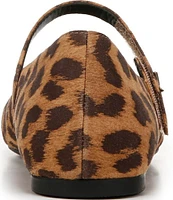 Vionic Alameda Suede Leopard Print Mary Jane Flats