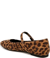 Vionic Alameda Suede Leopard Print Mary Jane Flats