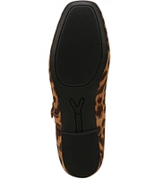 Vionic Alameda Suede Leopard Print Mary Jane Flats