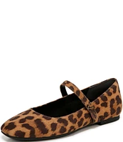 Vionic Alameda Suede Leopard Print Mary Jane Flats