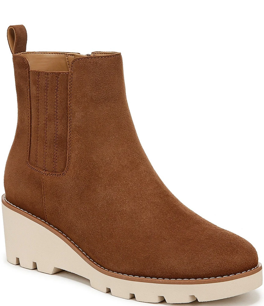 Vionic Aria Suede Lugged Wedge Booties