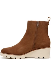 Vionic Aria Suede Lugged Wedge Booties