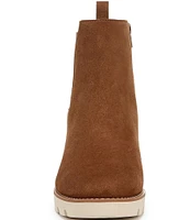 Vionic Aria Suede Lugged Wedge Booties