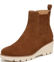 Vionic Aria Suede Lugged Wedge Booties