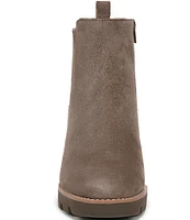 Vionic Aria Suede Lugged Wedge Booties