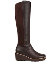 Vionic Ashland Leather Stretch Wedge Tall Boots