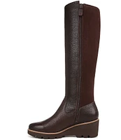 Vionic Ashland Leather Stretch Wedge Tall Boots