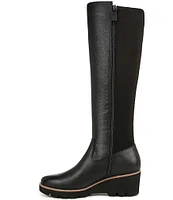 Vionic Ashland Leather Stretch Wedge Tall Boots