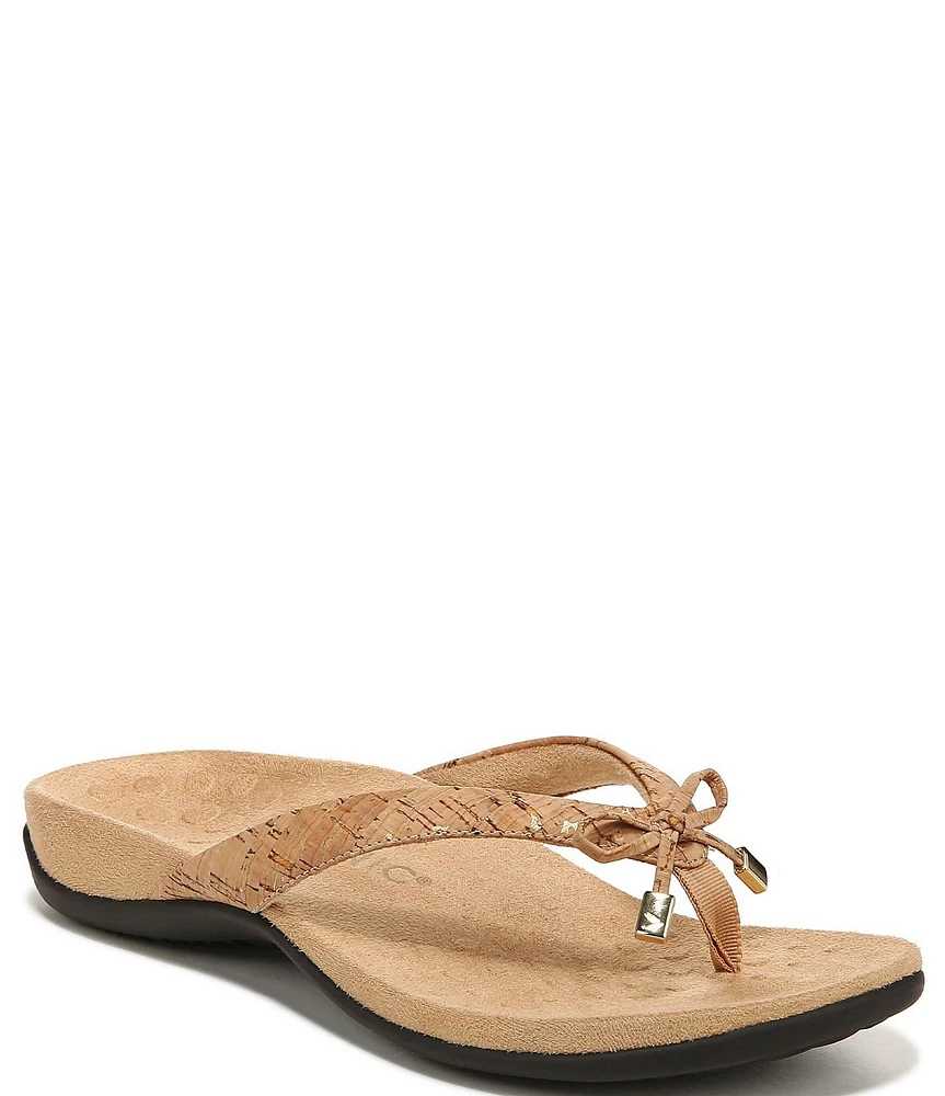 Vionic Bella II Cork Bow Detail Flip Flops