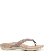 Vionic Bella Patent Bow Detail Thong Slip-On Sandals