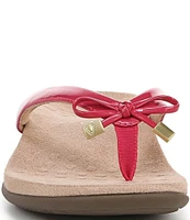 Vionic Bella Patent Bow Detail Thong Slip-On Sandals