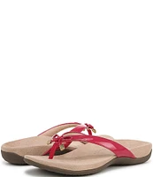 Vionic Bella Patent Bow Detail Thong Slip-On Sandals