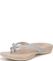 Vionic Bella Sparkle Metallic Bow Detail Thong Sandals