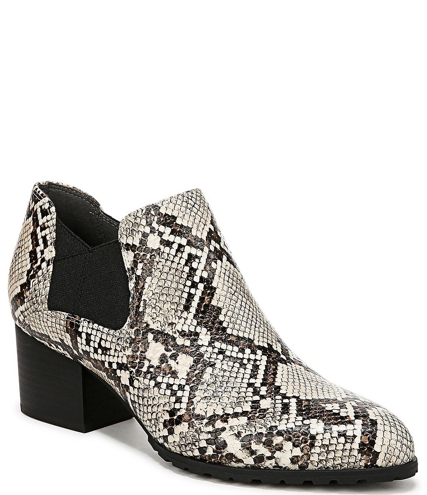 Vionic Belmont Snake Print Leather Shooties