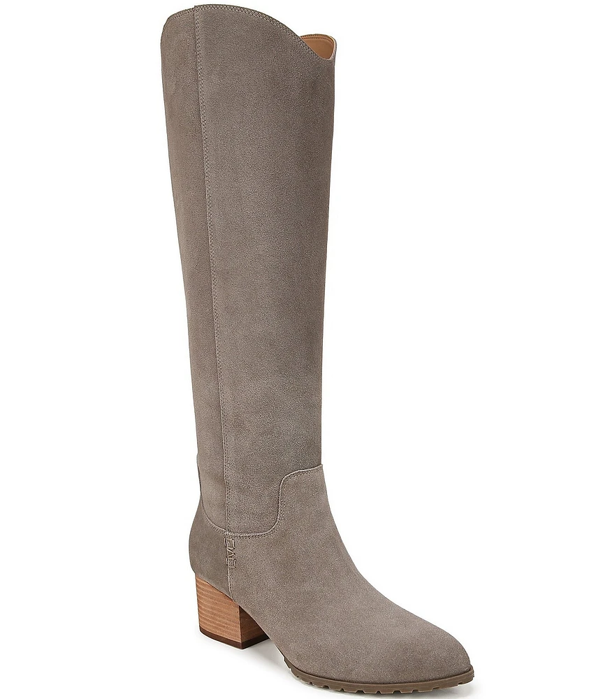 Vionic Bixby Suede Stacked Heel Tall Boots