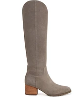 Vionic Bixby Suede Stacked Heel Tall Boots