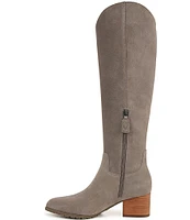 Vionic Bixby Suede Stacked Heel Tall Boots