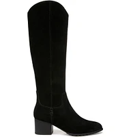 Vionic Bixby Suede Stacked Heel Tall Boots