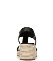 Vionic Calera Leather Wedge Espadrille Sandals