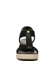 Vionic Calera Leather Wedge Espadrille Sandals