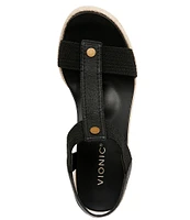 Vionic Calera Leather Wedge Espadrille Sandals