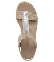 Vionic Calera Leather Wedge Espadrille Sandals