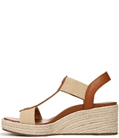 Vionic Calera Leather Wedge Espadrille Sandals