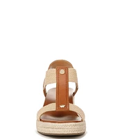 Vionic Calera Leather Wedge Espadrille Sandals