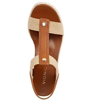 Vionic Calera Leather Wedge Espadrille Sandals