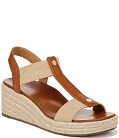 Vionic Calera Leather Wedge Espadrille Sandals