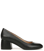 Vionic Carmel Leather Block Heel Pumps