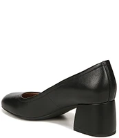 Vionic Carmel Leather Block Heel Pumps