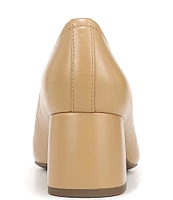 Vionic Carmel Leather Block Heel Pumps