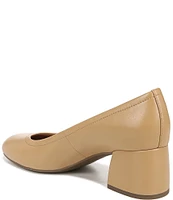 Vionic Carmel Leather Block Heel Pumps