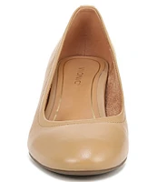 Vionic Carmel Leather Block Heel Pumps