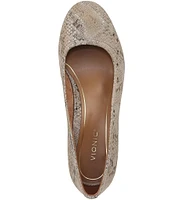 Vionic Carmel Snake Print Leather Pumps