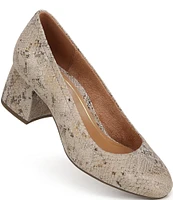 Vionic Carmel Snake Print Leather Pumps