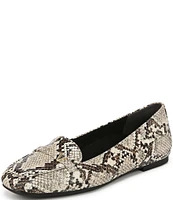 Vionic Hayes Leather Snake Print Slip-On Loafers