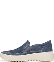 Vionic Kearny Denim Print Suede Platform Sneakers