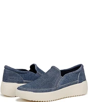 Vionic Kearny Denim Print Suede Platform Sneakers