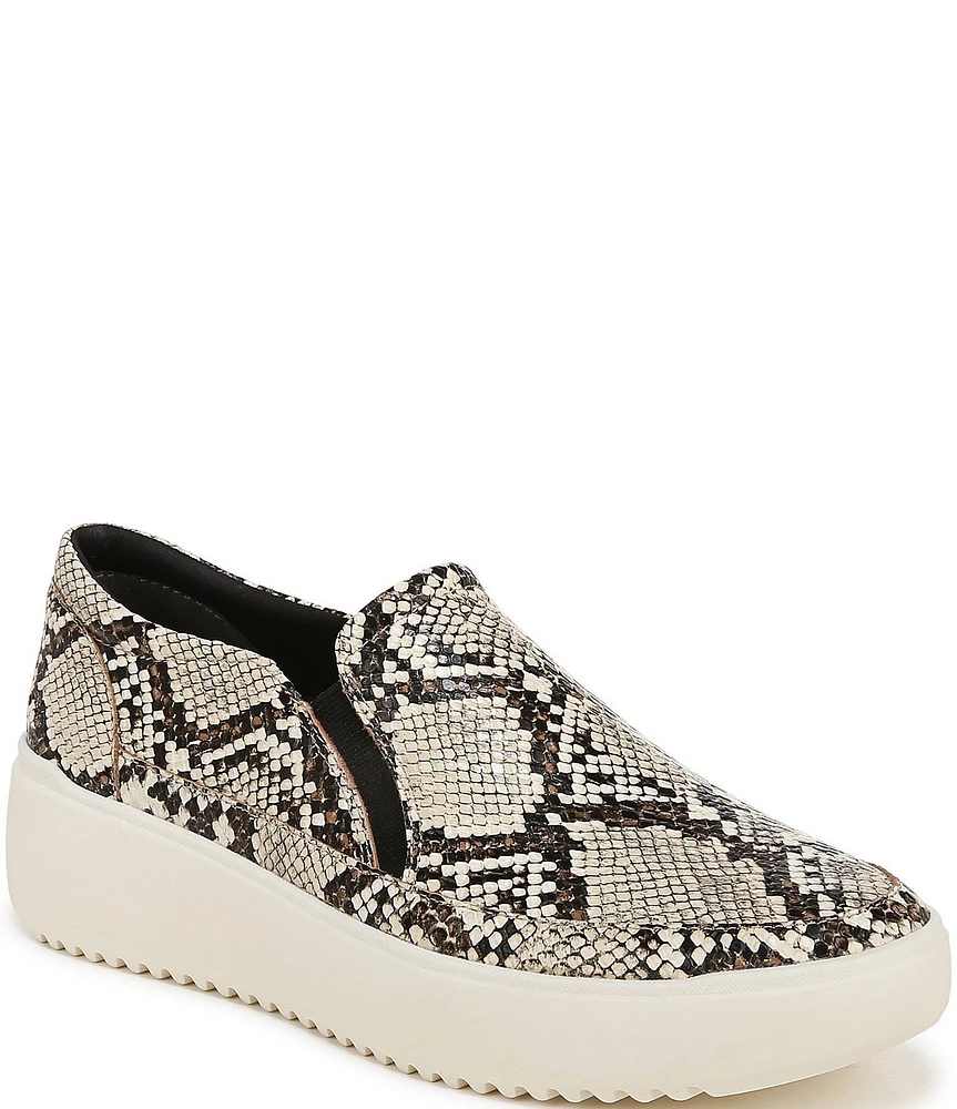 Vionic Kearny Snake Print Leather Platform Sneakers