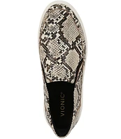 Vionic Kearny Snake Print Leather Platform Sneakers