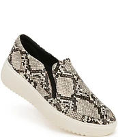 Vionic Kearny Snake Print Leather Platform Sneakers